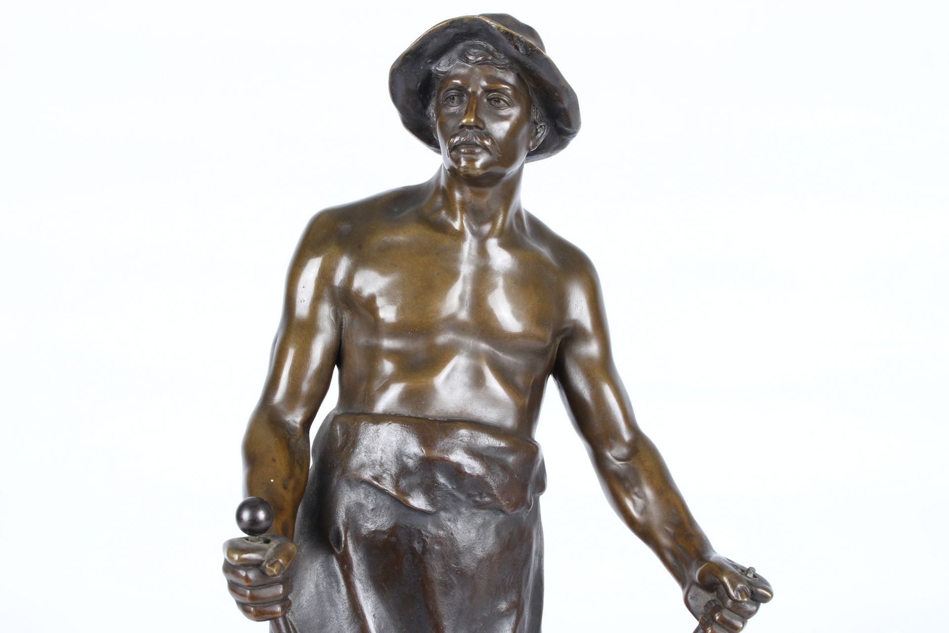 A. Lagarde Bronze Eisenbahnarbeiter, bronze sculpture railroad worker, - Image 5 of 6