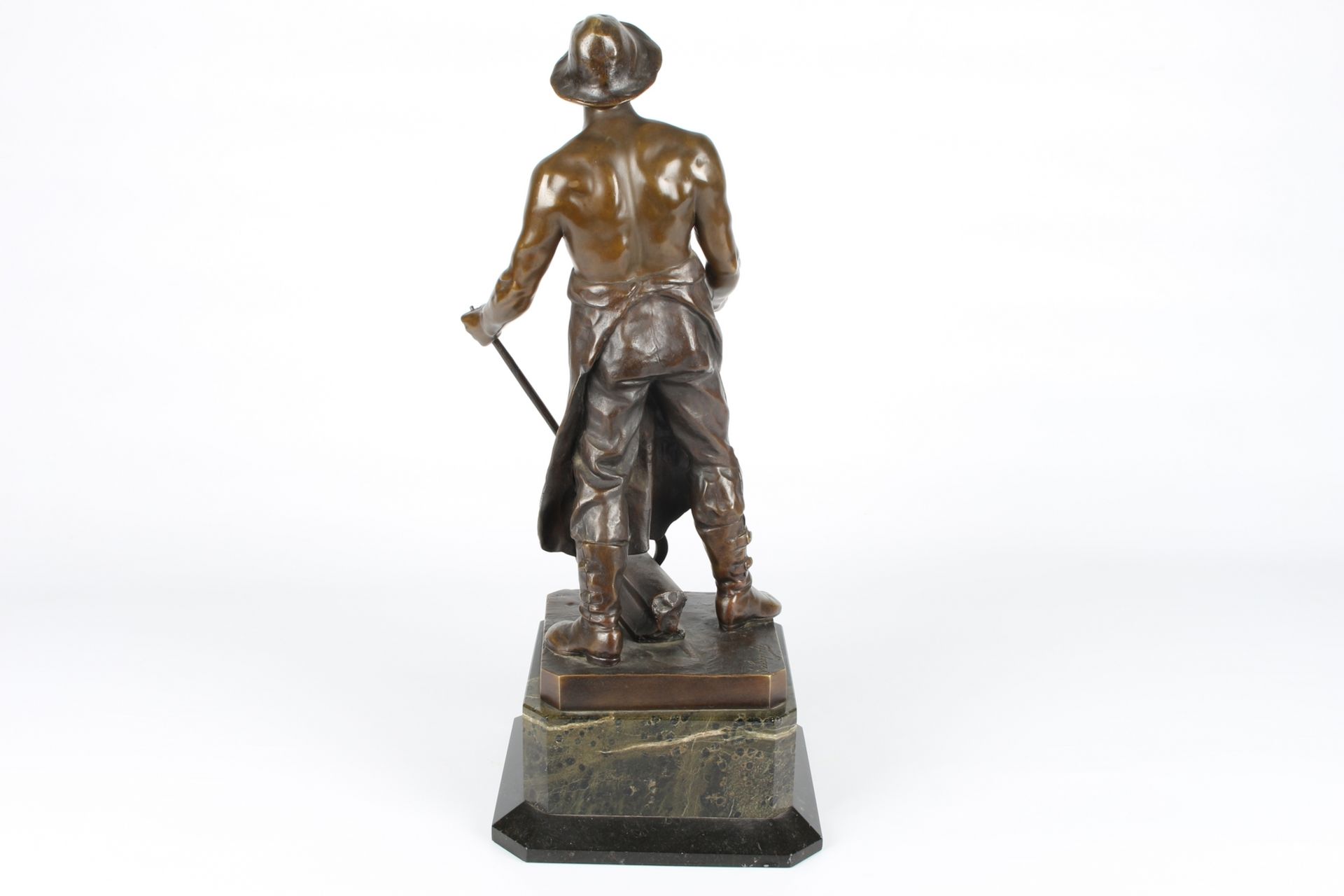 A. Lagarde Bronze Eisenbahnarbeiter, bronze sculpture railroad worker, - Image 3 of 6