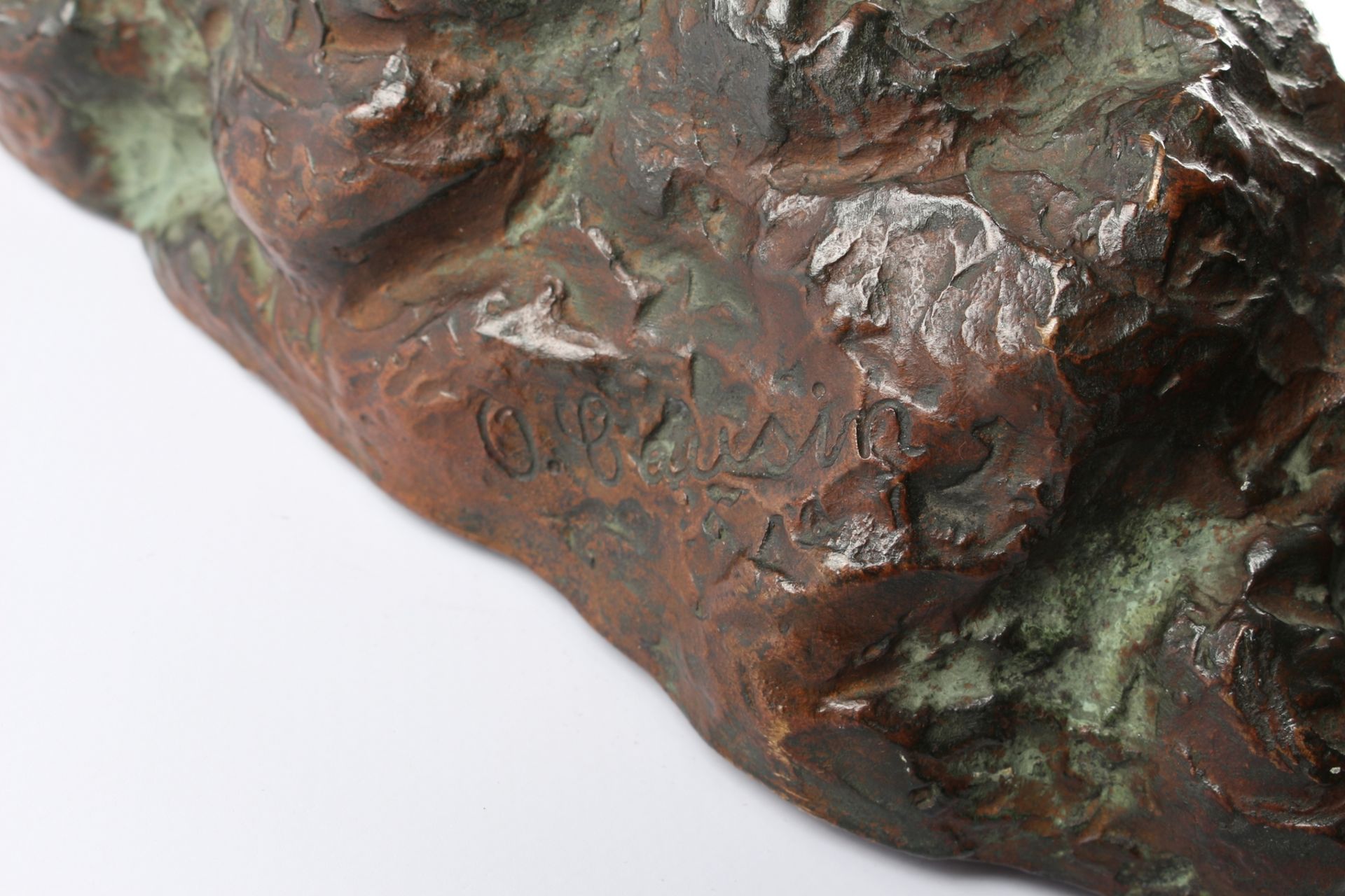 O. Cousin, 19. Jahrhundert, Bronze Faun - bronze satyr sculpture, - Image 5 of 5