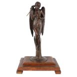 Bronze Engel mit Fanfare um 1900, bronce angel with trumpet around 1900,