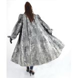 Persianer Swakara Pelzmantel in grau Gr. 48, Persian Swakara fur coat size 48