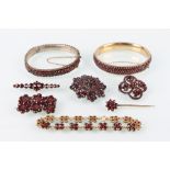 Granat Schmuckkonvolut, garnet jewelry lot,