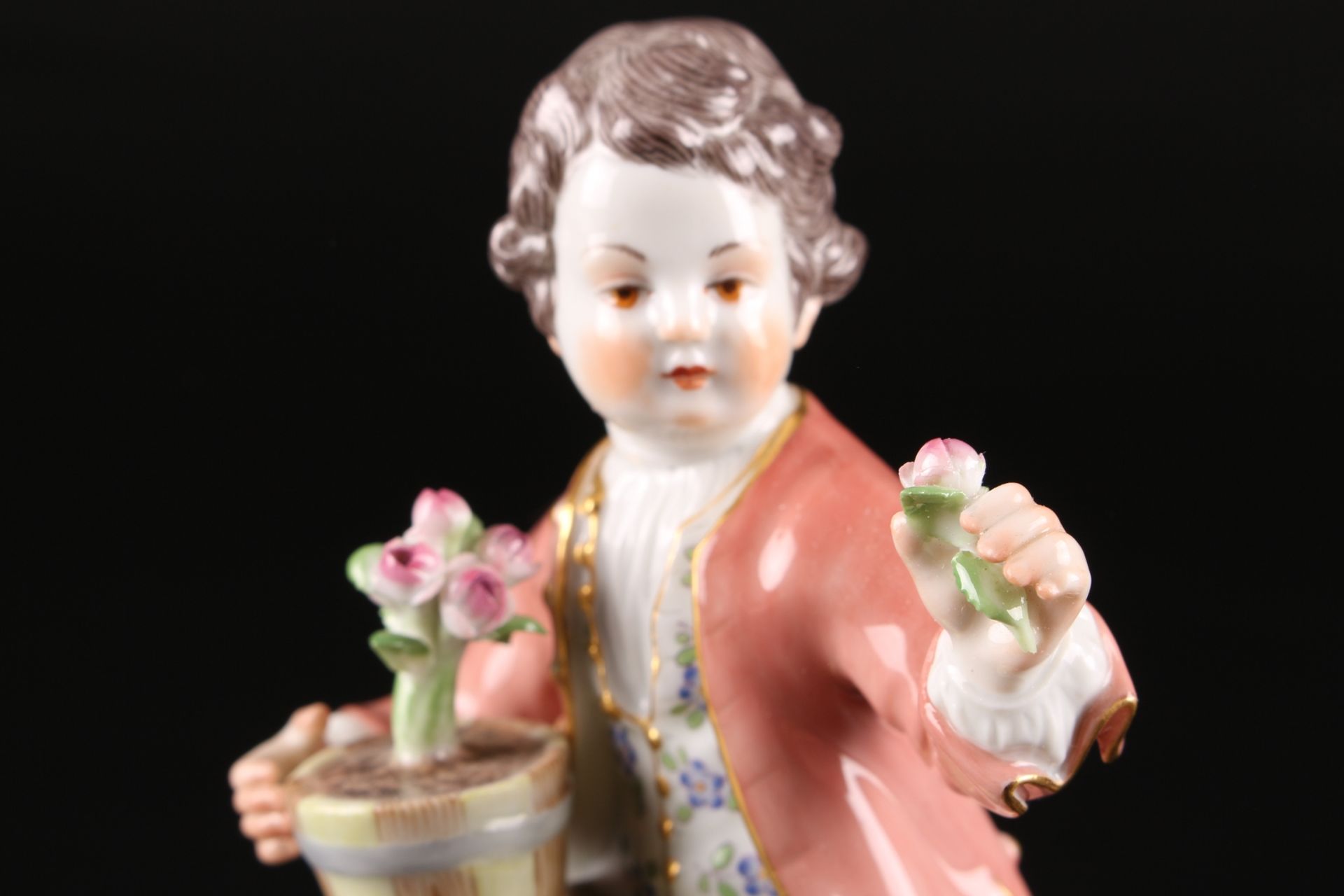 Meissen Gärtnerkind mit Blumentopf, gardeners child with cachepot, - Image 6 of 8