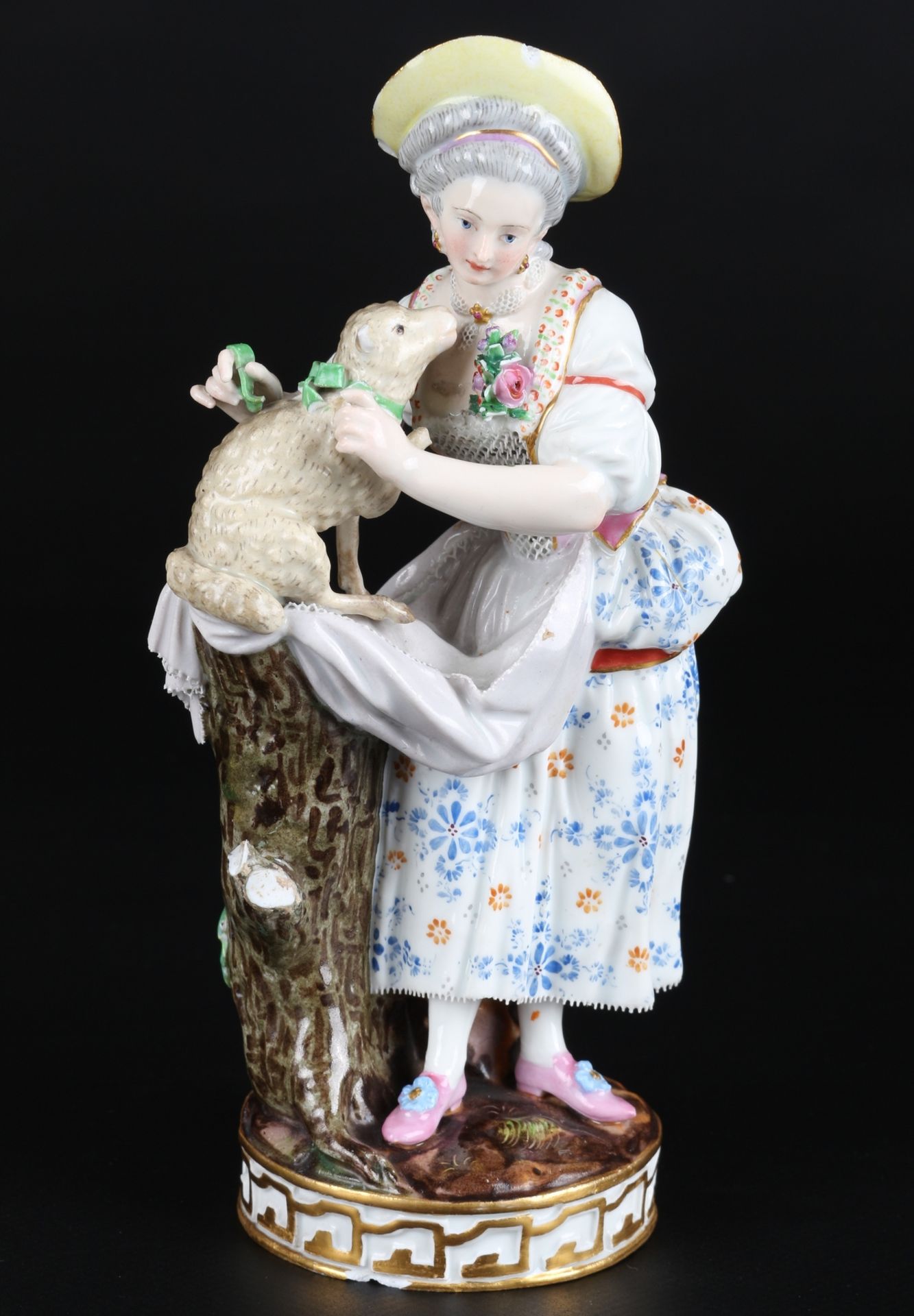 Meissen Mädchen mit Lamm, girl with lamp,