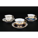 Meissen B-Form 3 Mokka Kaffeetassen, mocha coffee cups,