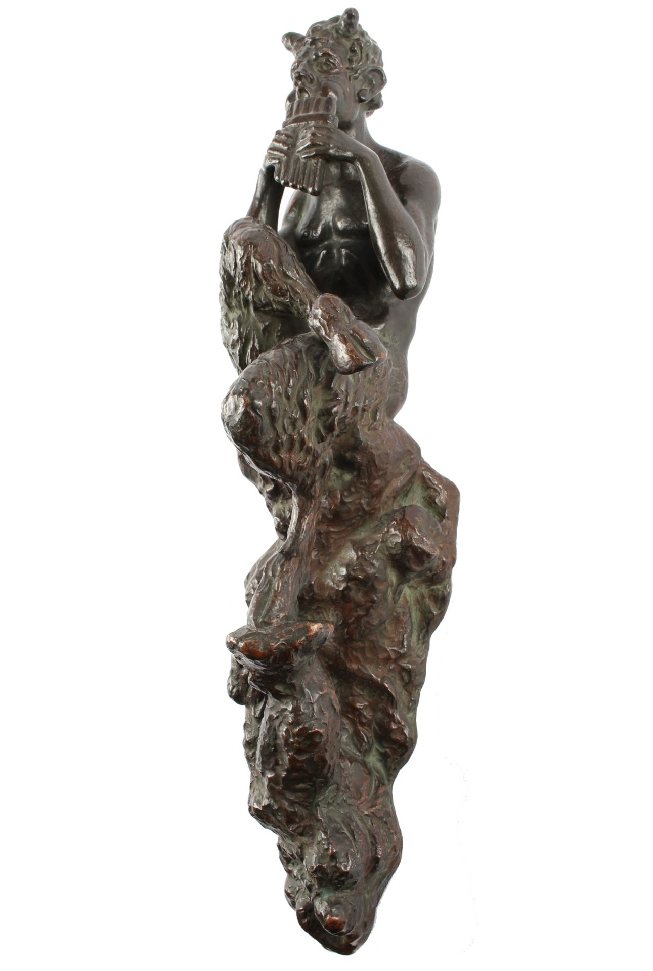 O. Cousin, 19. Jahrhundert, Bronze Faun - bronze satyr sculpture, - Image 3 of 5