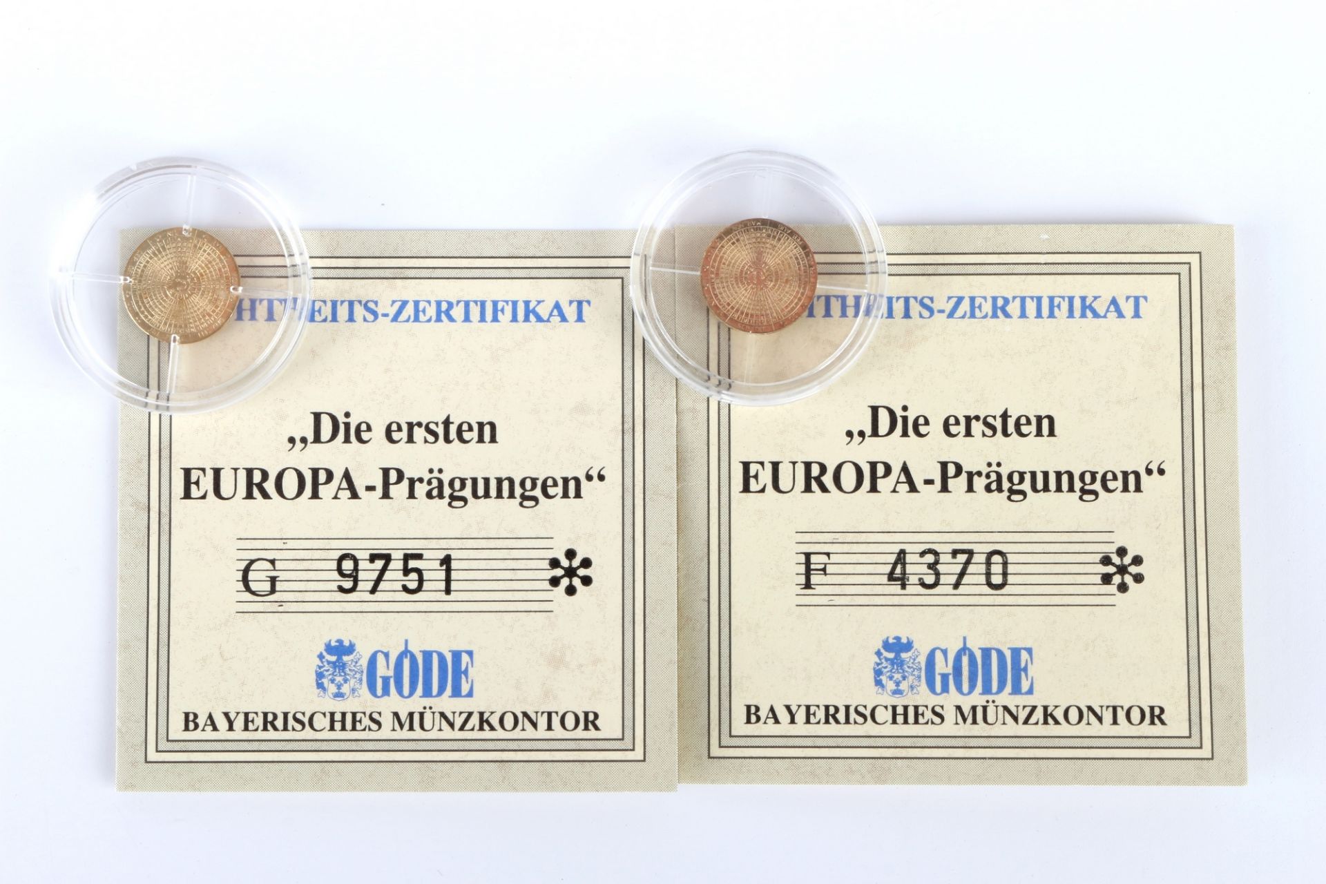 2 Goldmünzen "Die ersten Europa Prägungen" 2000 Europa, gold coin, - Bild 3 aus 3