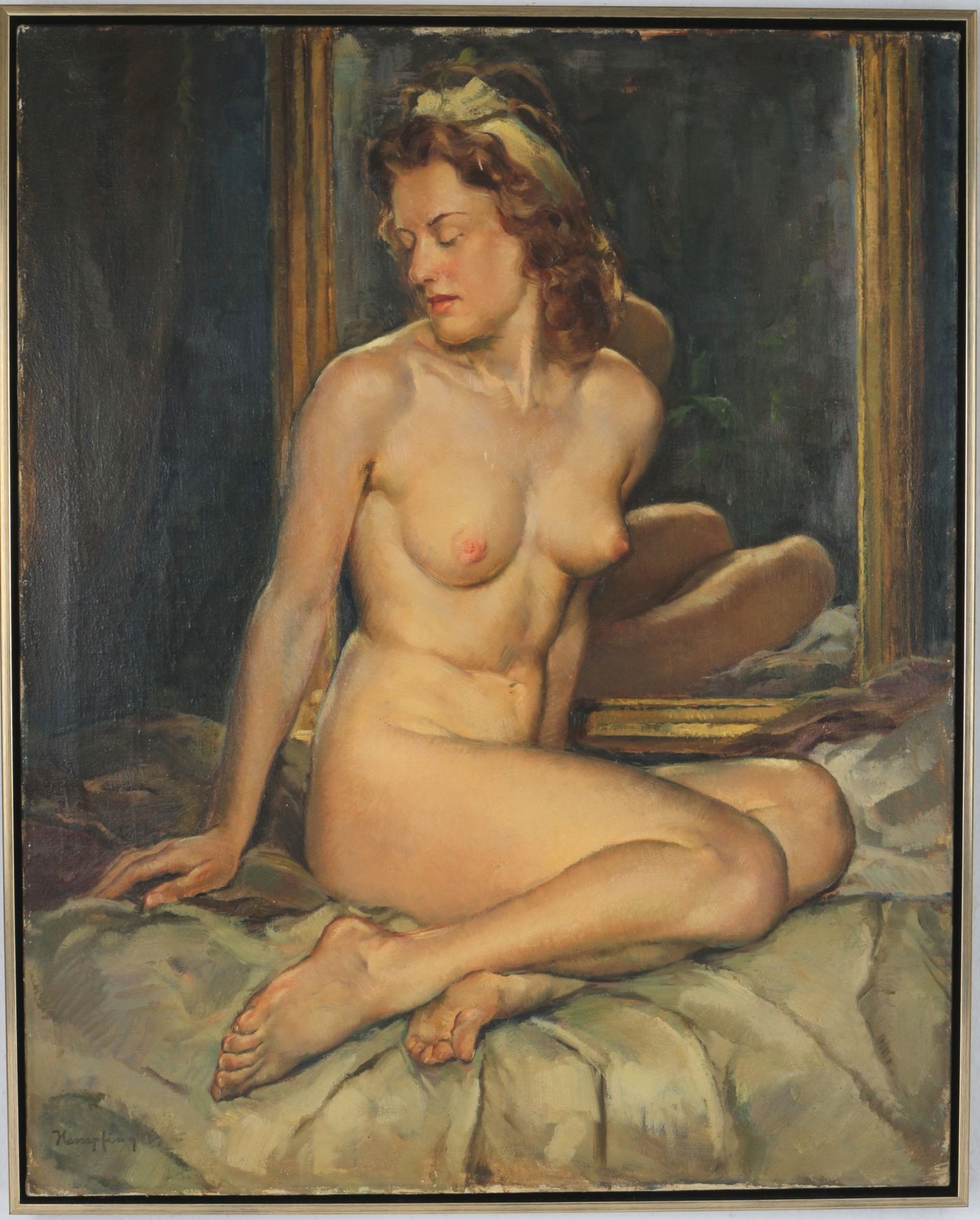 Wilhelm Hempfing (1886-1948) weiblicher Akt einer jungen Schönheit, nude act, - Image 2 of 4