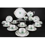 Herend Apponyi Vert Teeservice für 9 Personen, tea service for 9 pers.,