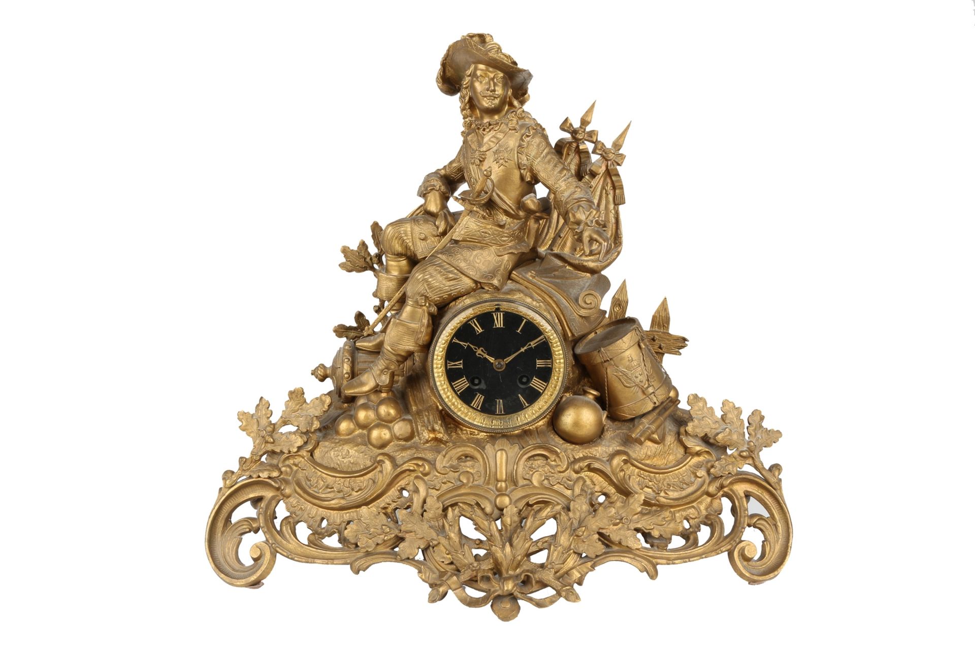Große Figuren-Kaminuhr, Frankreich um 1900, french mantel clock ca. 1900,