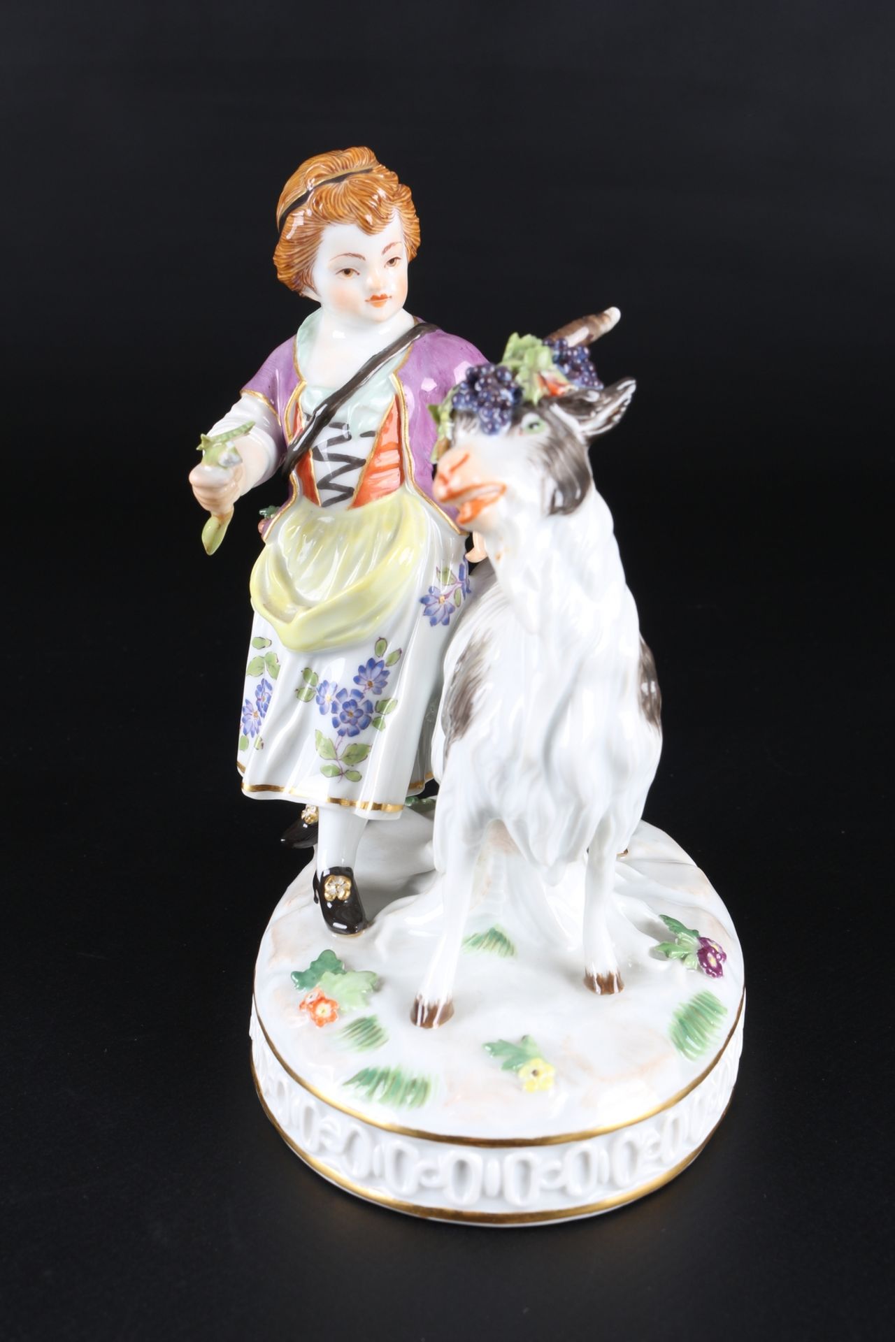 Meissen Mädchen mit Ziegenbock, boy with goat, - Image 2 of 7