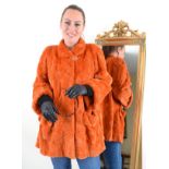 Nerzjacke Apprico farbig Gr.48, mink jacket salmon colored size 48,