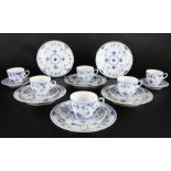 Royal Copenhagen Musselmalet 6 Kaffeegedecke Halbspitze, coffee cups,