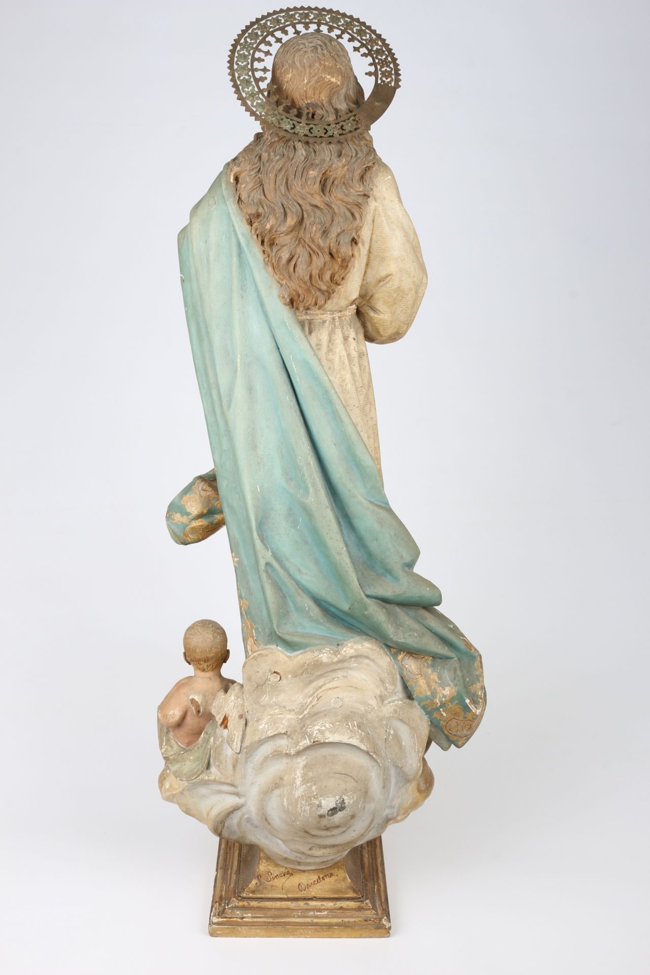 Heiligenfigur 19. Jahrhundert, Jesus Christus, Holy Jesus Christ figure, - Bild 4 aus 6