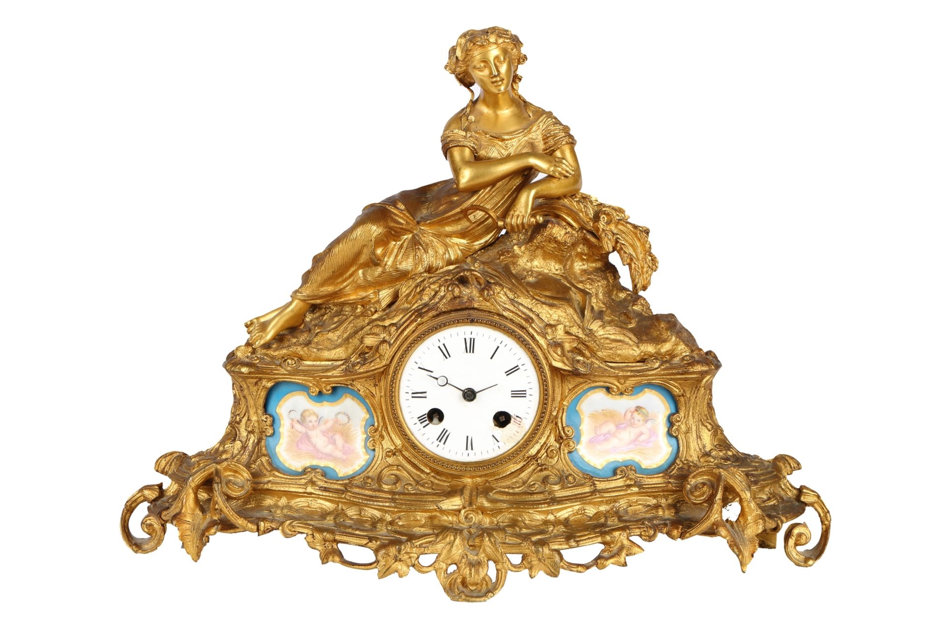 Figuren Kaminuhr, Frankreich um 1900, french mantel clock ca.1900,