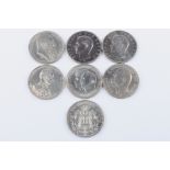3 Mark - 7 Silbermünzen 1911-1914 Kaiserreich, silver coins,