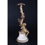 Bronze Putto Lampenfuß, cupid lampbase,