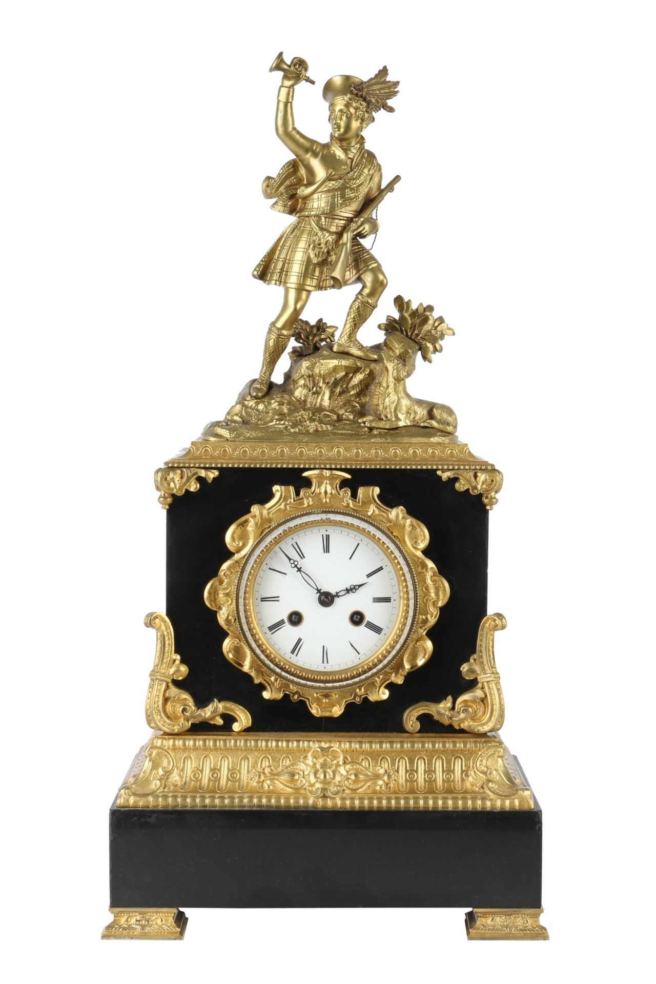 Bronze Figuren-Pendule / Kaminuhr Frankreich 19. Jahrhundert, french mantel clock 19th century,