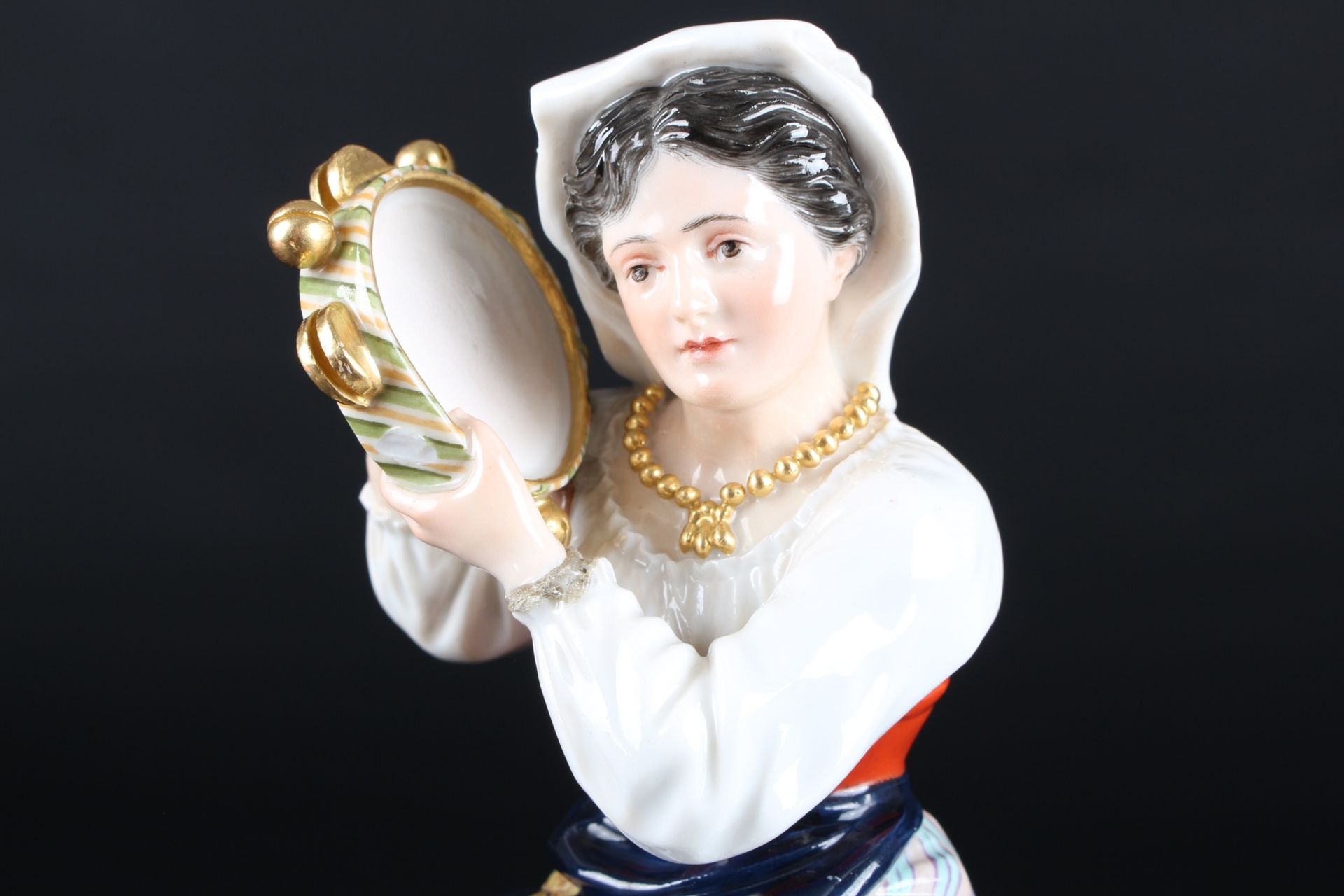 Meissen italienische Tamburinspieler, italian tambourinist, - Image 5 of 6