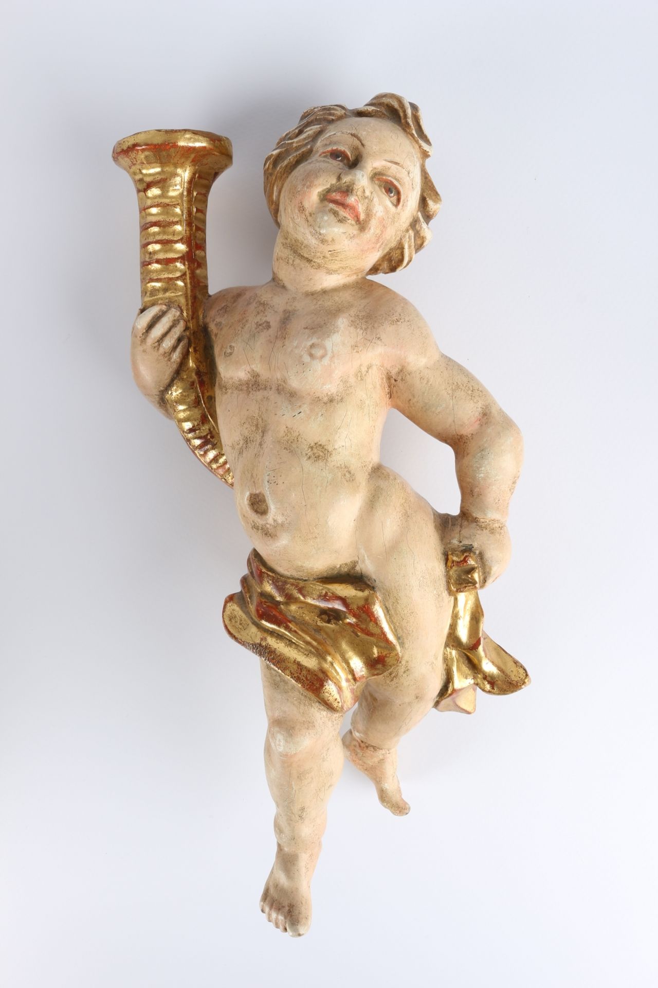 Großer Holz Cherub - Engel und 2 Putten, large wooden cherub - angels and 2 putti, - Image 3 of 5