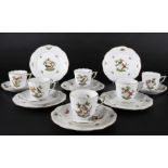 Herend Rothschild 6 Kaffeegedecke, coffee cups,