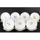 Meissen 8 Speiseteller und 6 Suppenteller, 6 dining / 6 soup plates,