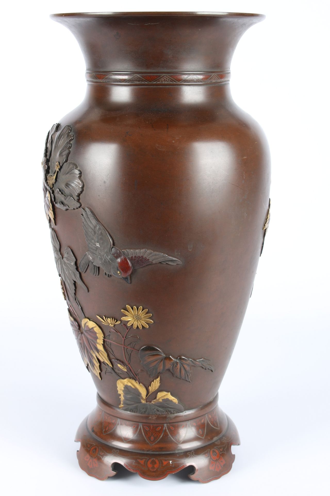 Japan Bronze Vase, Meiji-Period (1868-1912) japanese vase, - Image 2 of 7