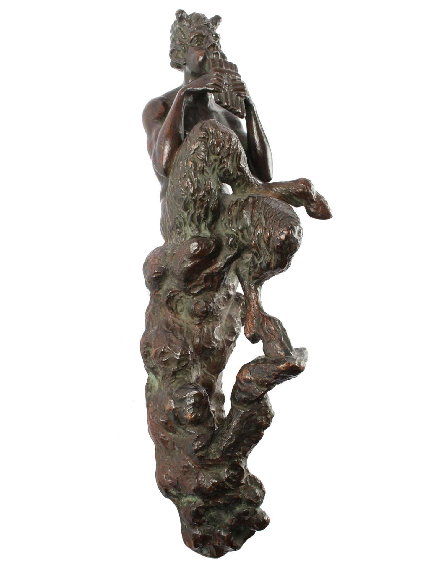 O. Cousin, 19. Jahrhundert, Bronze Faun - bronze satyr sculpture,