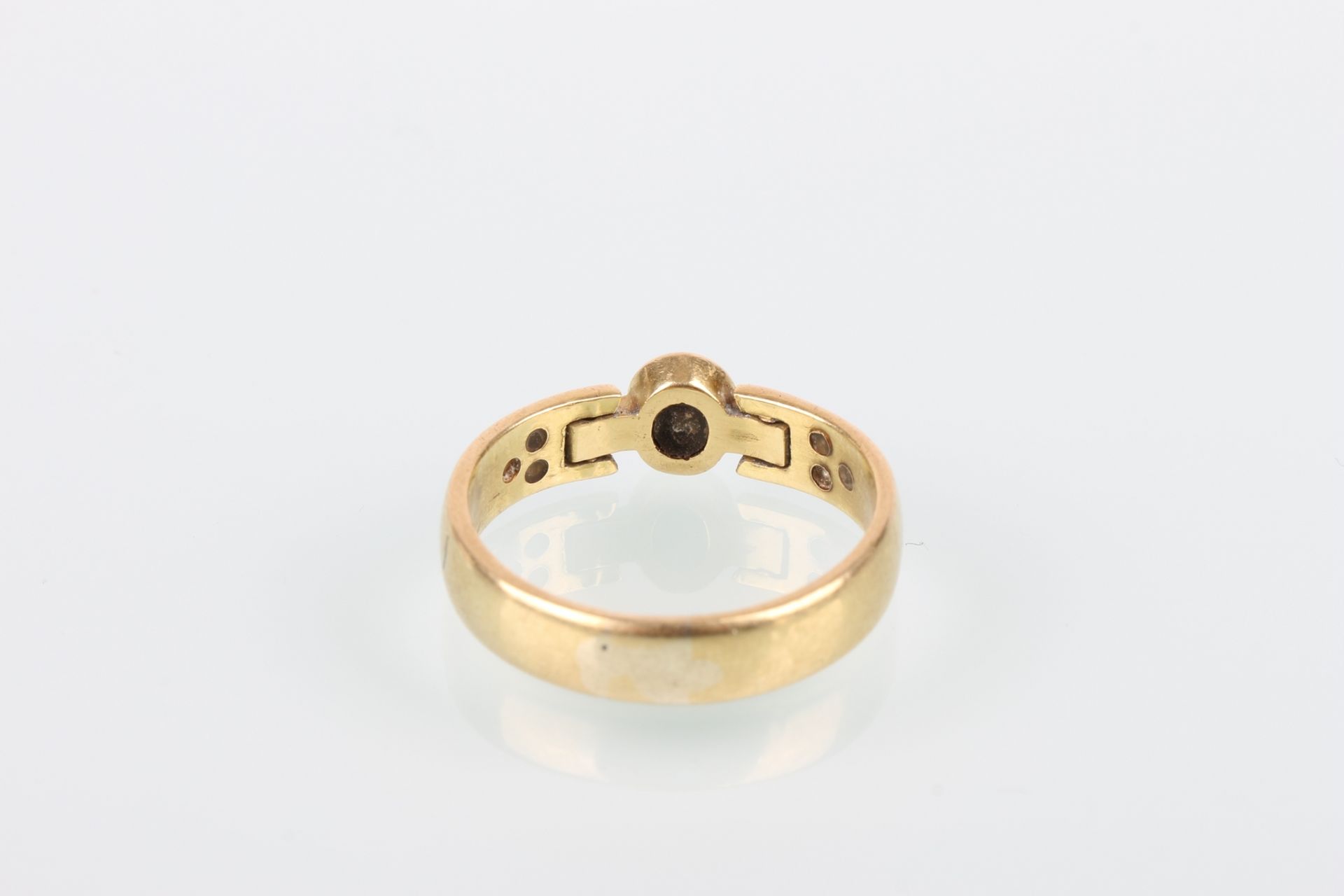 750 Gold Saphirring mit Brillanten, gold sapphire diamond ring, - Bild 5 aus 7