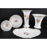 KPM Berlin 2 Vasen und 3 Prunkschalen, 2 vases and 3 bowls,