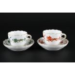 Meissen Hofdrache Reich 2 Mokka Kaffeetassen, mocha coffee cups,