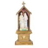 Diorama Spieluhr um 1920, Heilige Familie mit Weihnachtsliedern, music box, holy family,