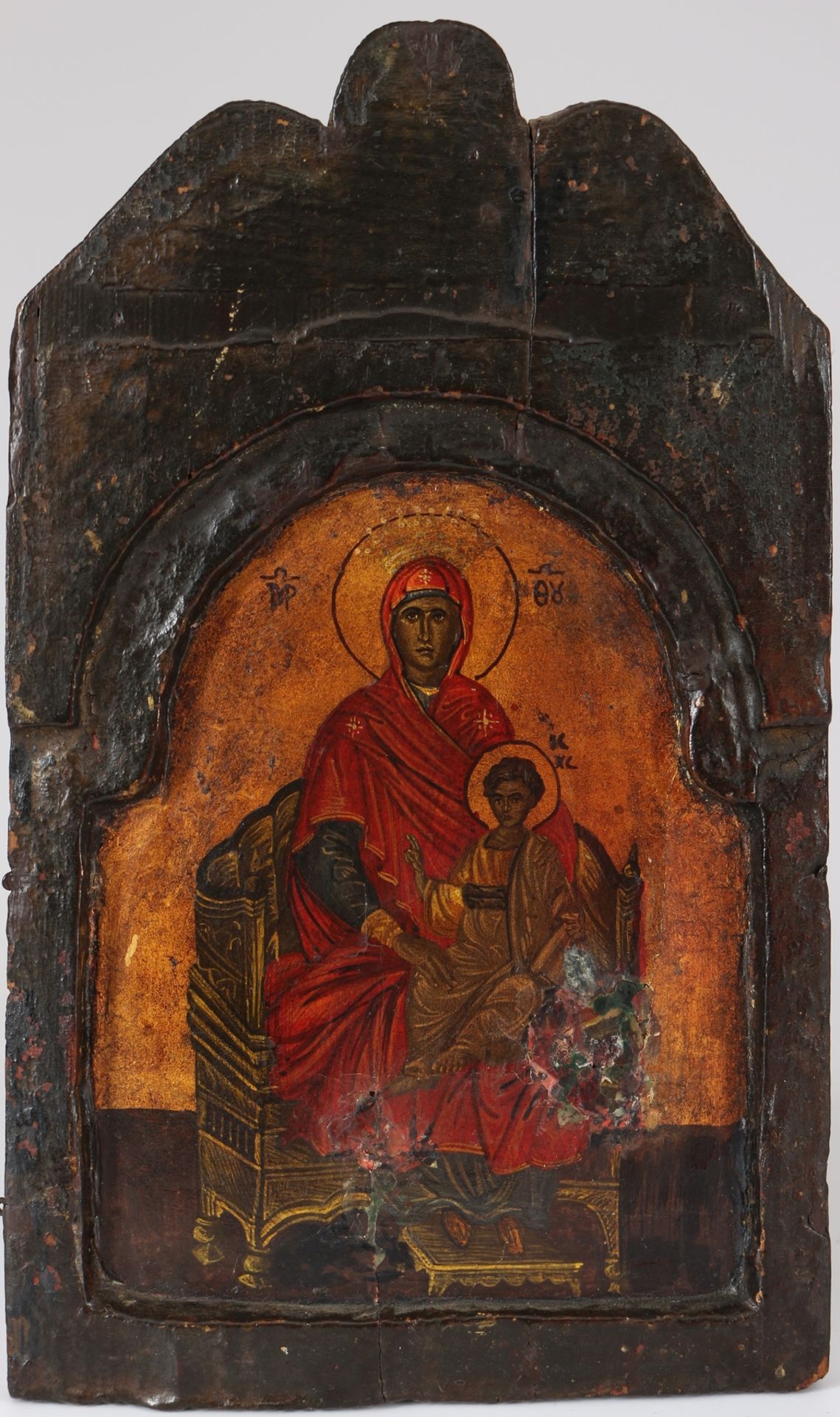 3 Madonnen Ikonen, icons with holy mary, - Image 2 of 5