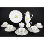 Meissen Kaffeeservice für 5 Personen Neumarseille Gelbe Rose, coffee set,