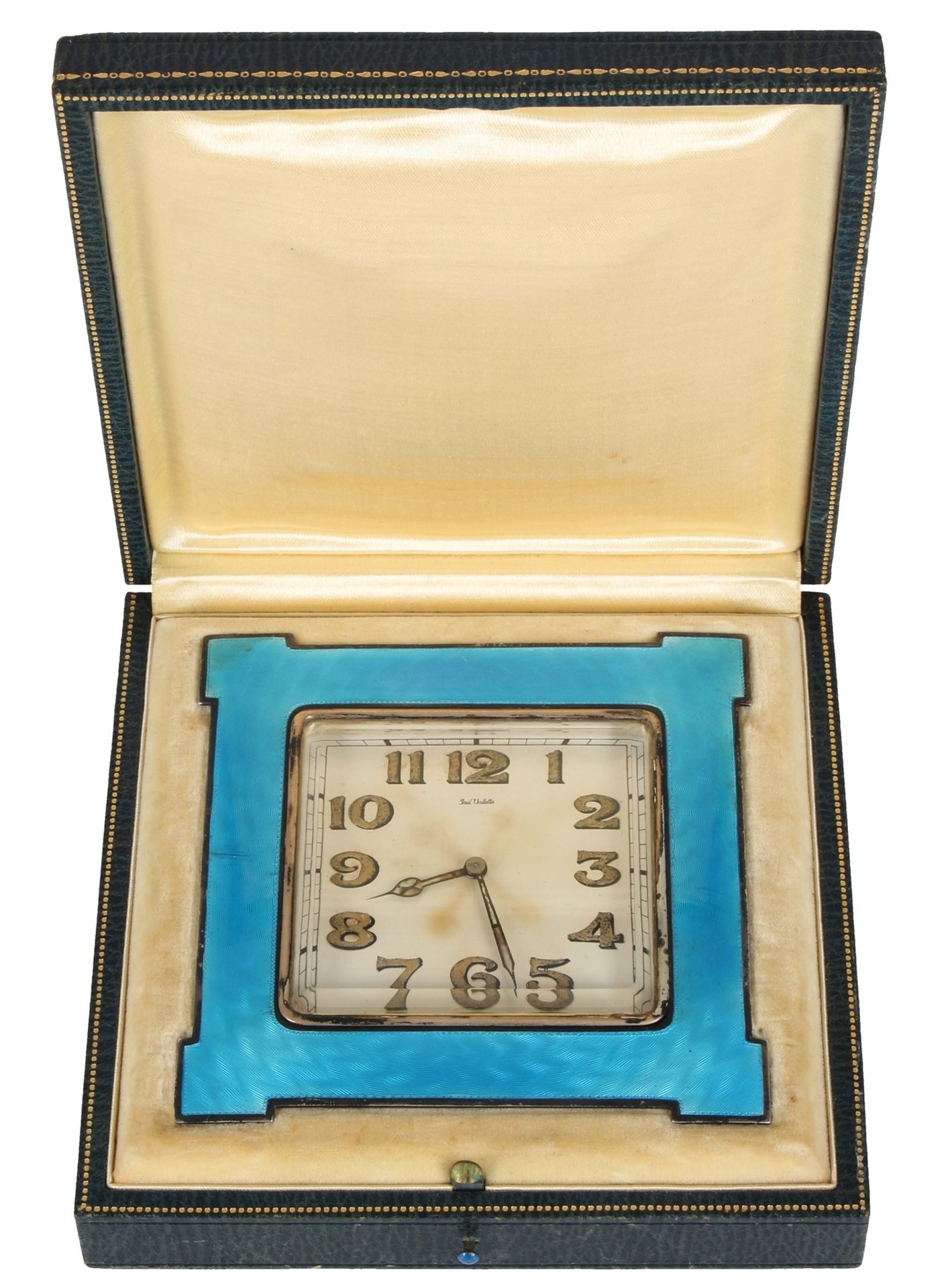 Paul Vallette Silber Reiseuhr, sterling silver travel clock,