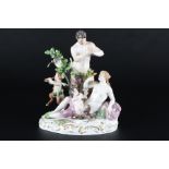 Meissen Figurengruppe Bacchant und Satyr, figure group bacchante & satyr,