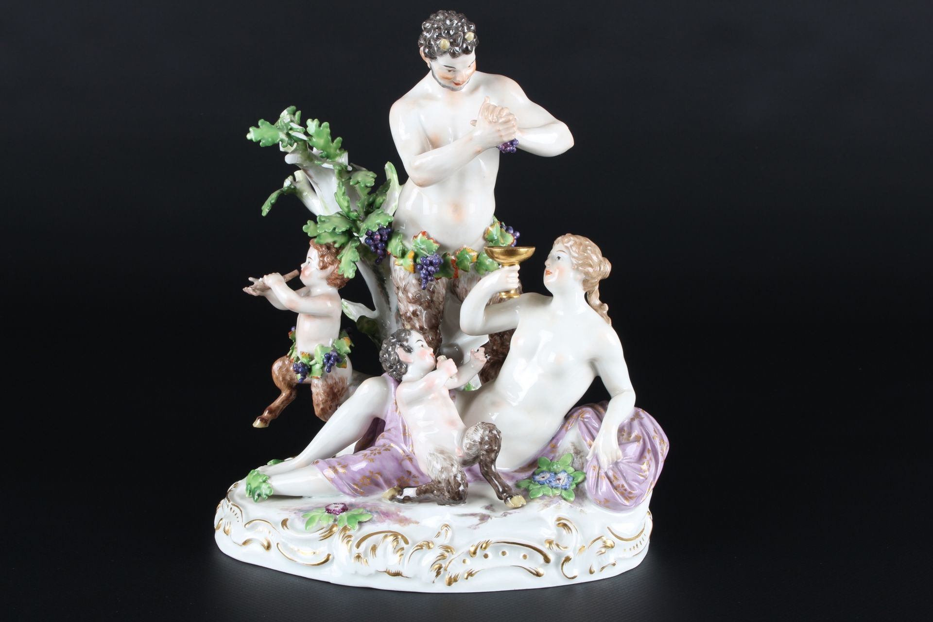 Meissen Figurengruppe Bacchant und Satyr, figure group bacchante & satyr,