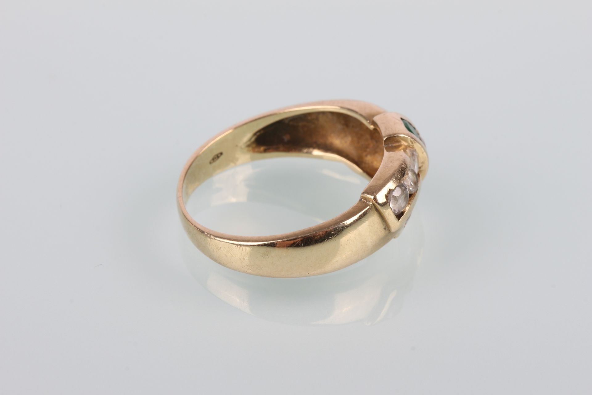 585 Gold Ring mit Brillanten und Smaragden, gold diamond ring, - Bild 4 aus 5