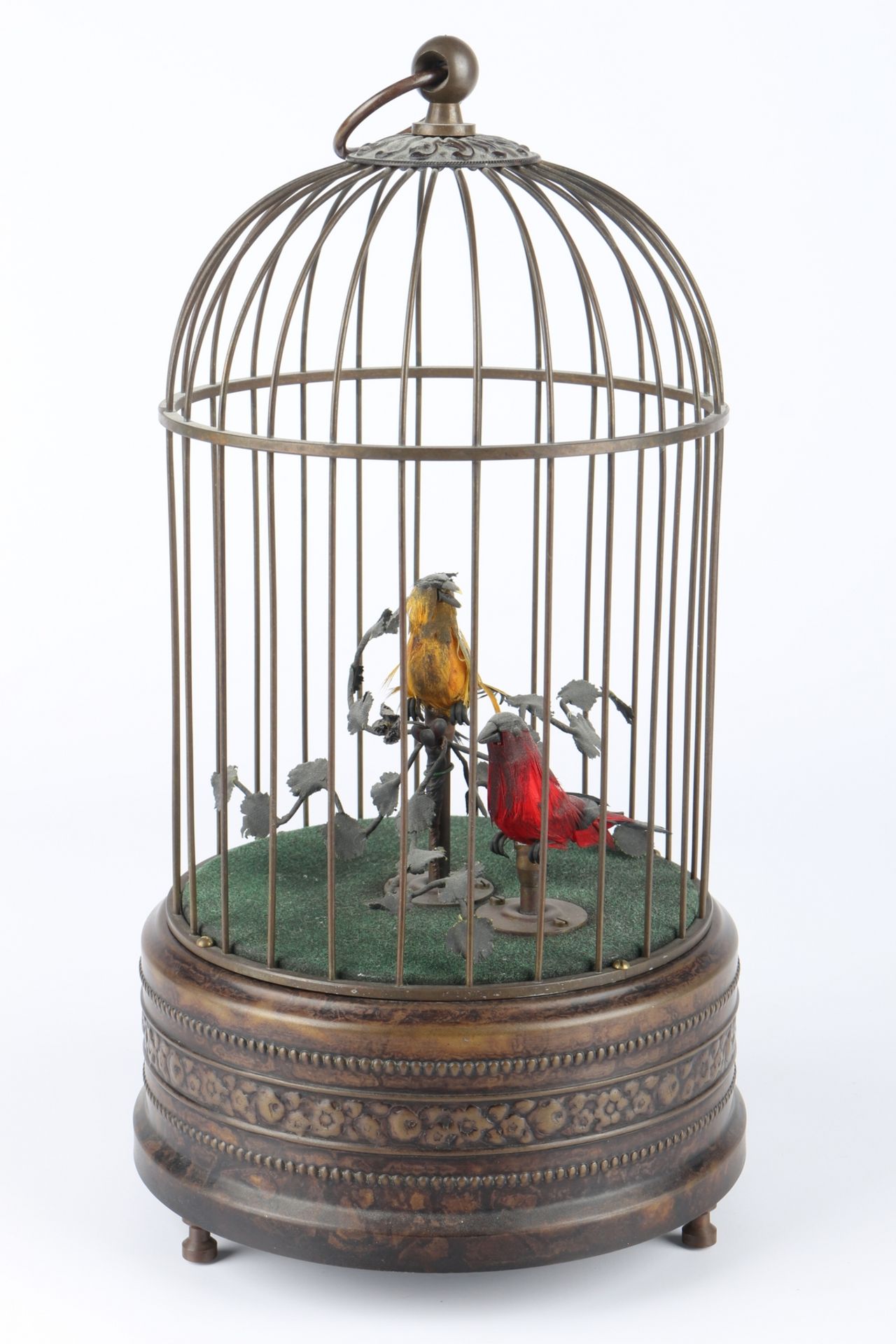 Vogelkäfig Spieluhr mit zwei Vögeln, birdcage music box with two birds, - Image 3 of 5