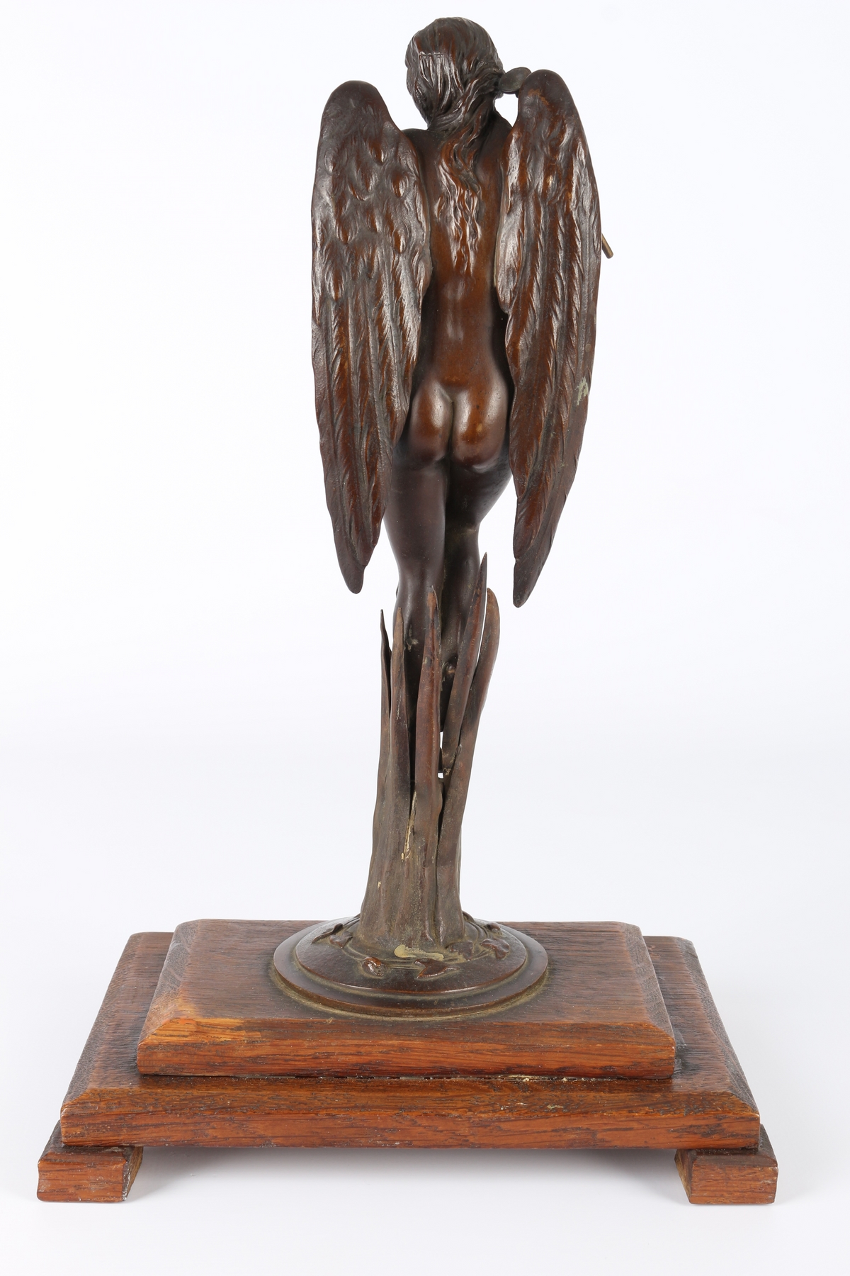 Bronze Engel mit Fanfare um 1900, bronce angel with trumpet around 1900, - Image 3 of 5