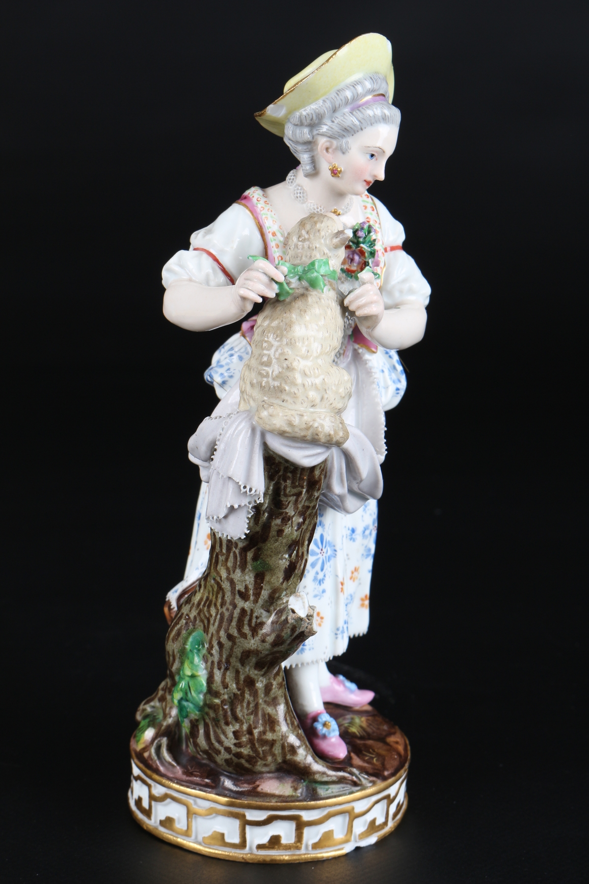 Meissen Mädchen mit Lamm, girl with lamp, - Image 5 of 6