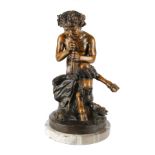 Vincenzo Cinque (1852-1929) Bronze Faun, bronze sculpture satyr,