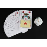 Meissen Clownwürfel mit Kartenspiel, clown dice with deck of cards,
