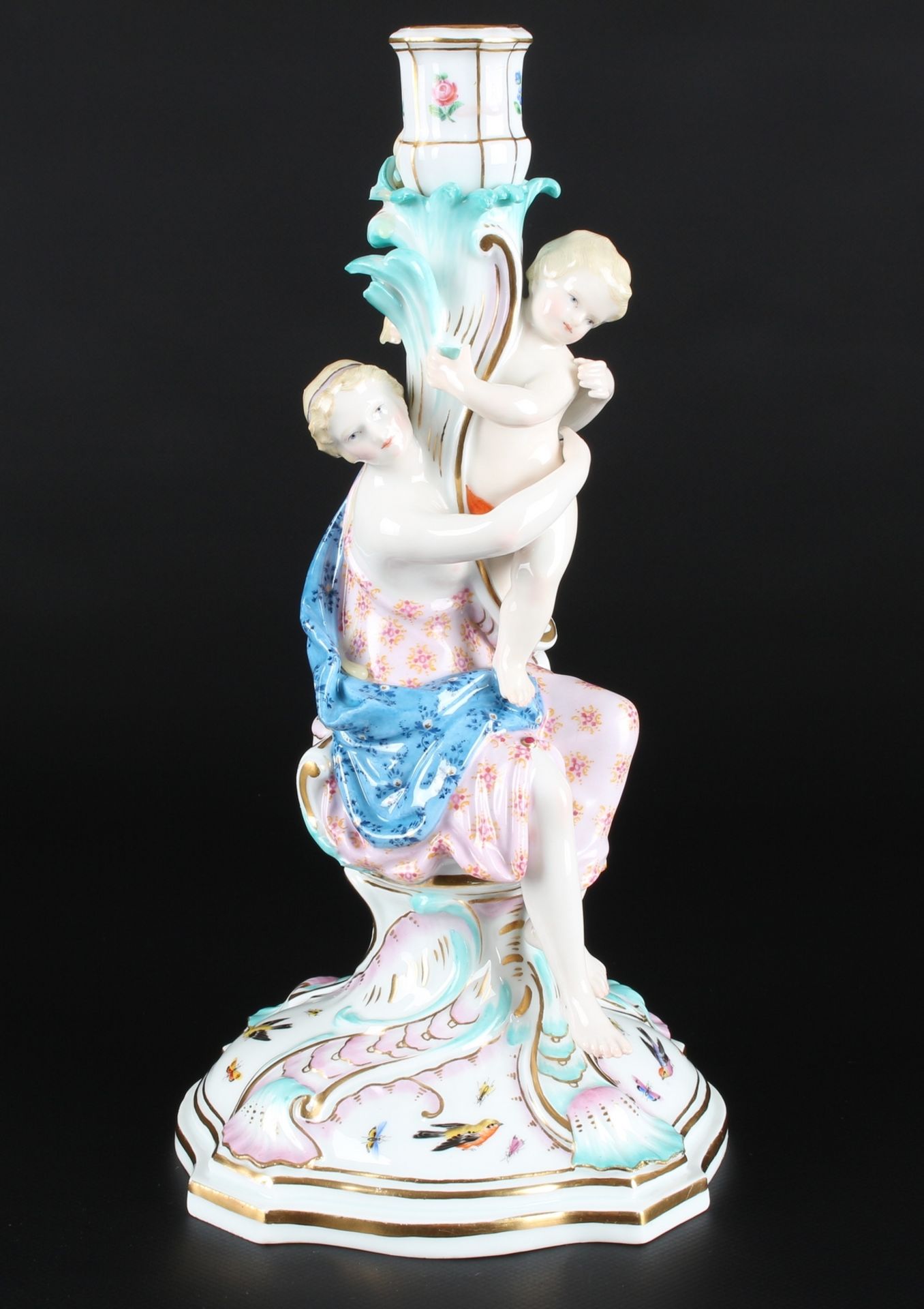 Meissen Figürlicher Leuchter Mutter mit Kind, candlestand mother and child,