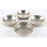 Silber 4 Münzschalen, silver bowl of coins,