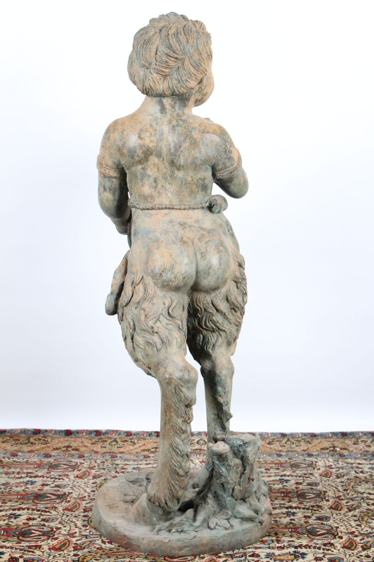 Großer Bronze Faun mit zwei Becken H 110 cm, bronce satyr sculpture, - Image 7 of 7