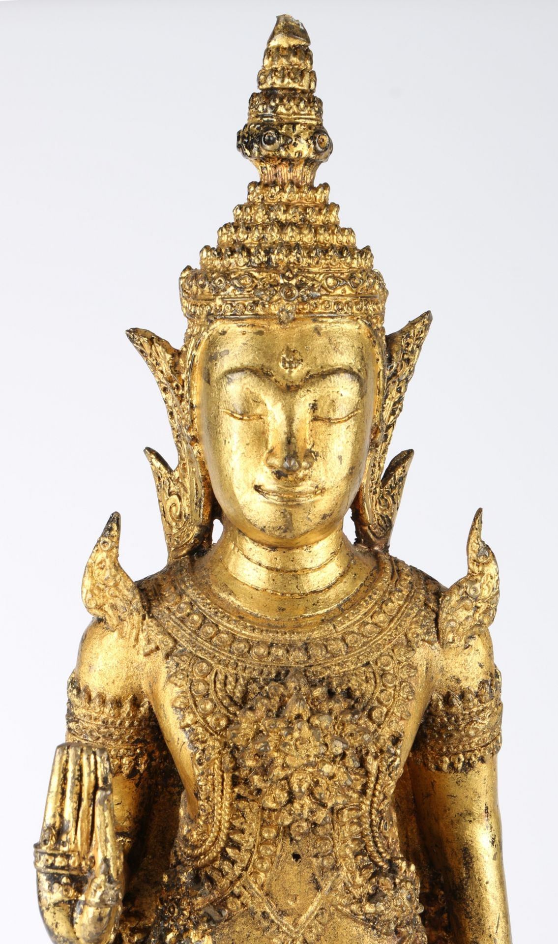 Thailand Bronze stehender Bronze Buddha, bronze standing buddha sculpture, - Image 5 of 5