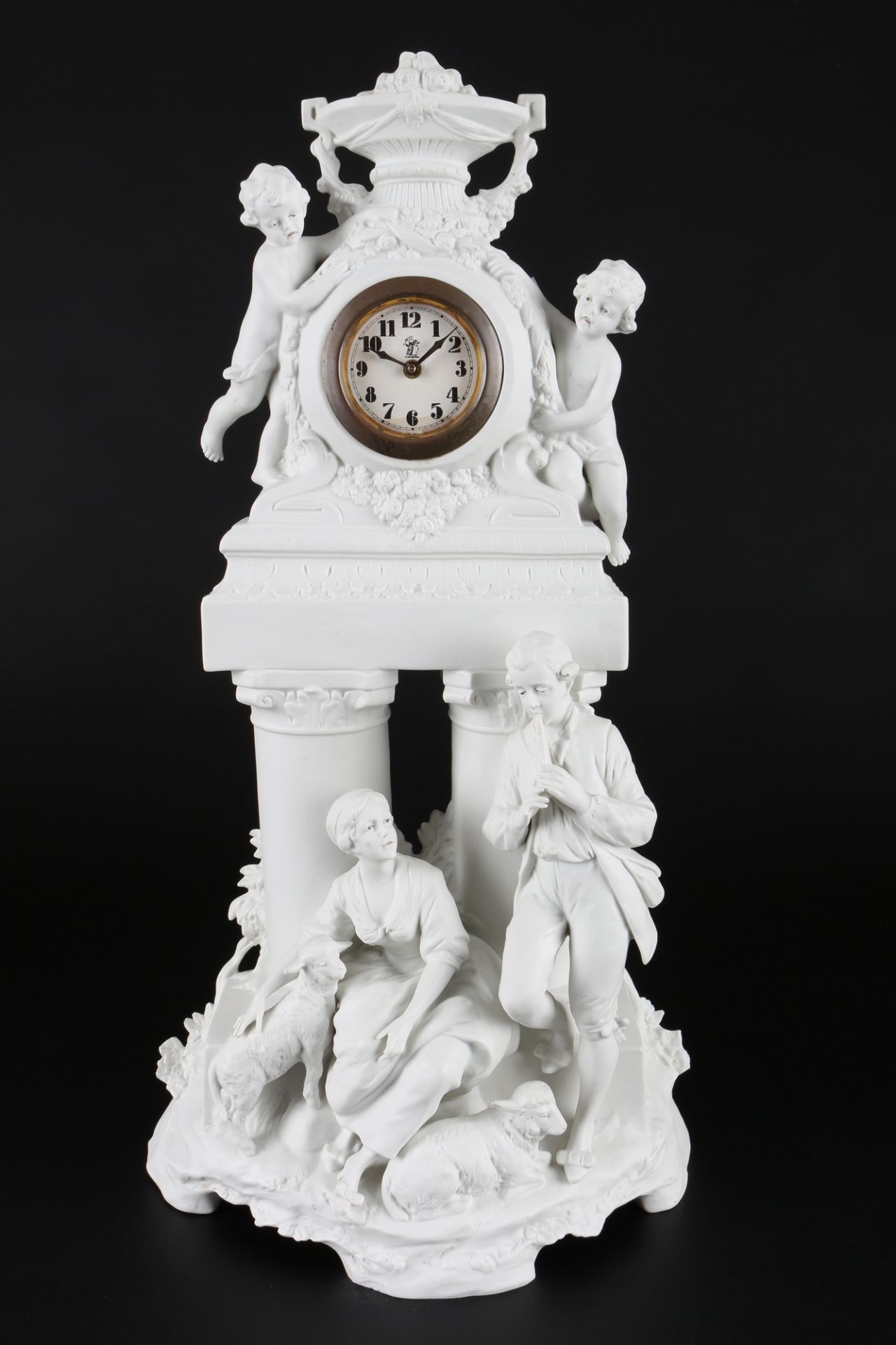 Jugendstil Tischuhr mit Beisteller, art nouveau mantel clock, - Image 2 of 9