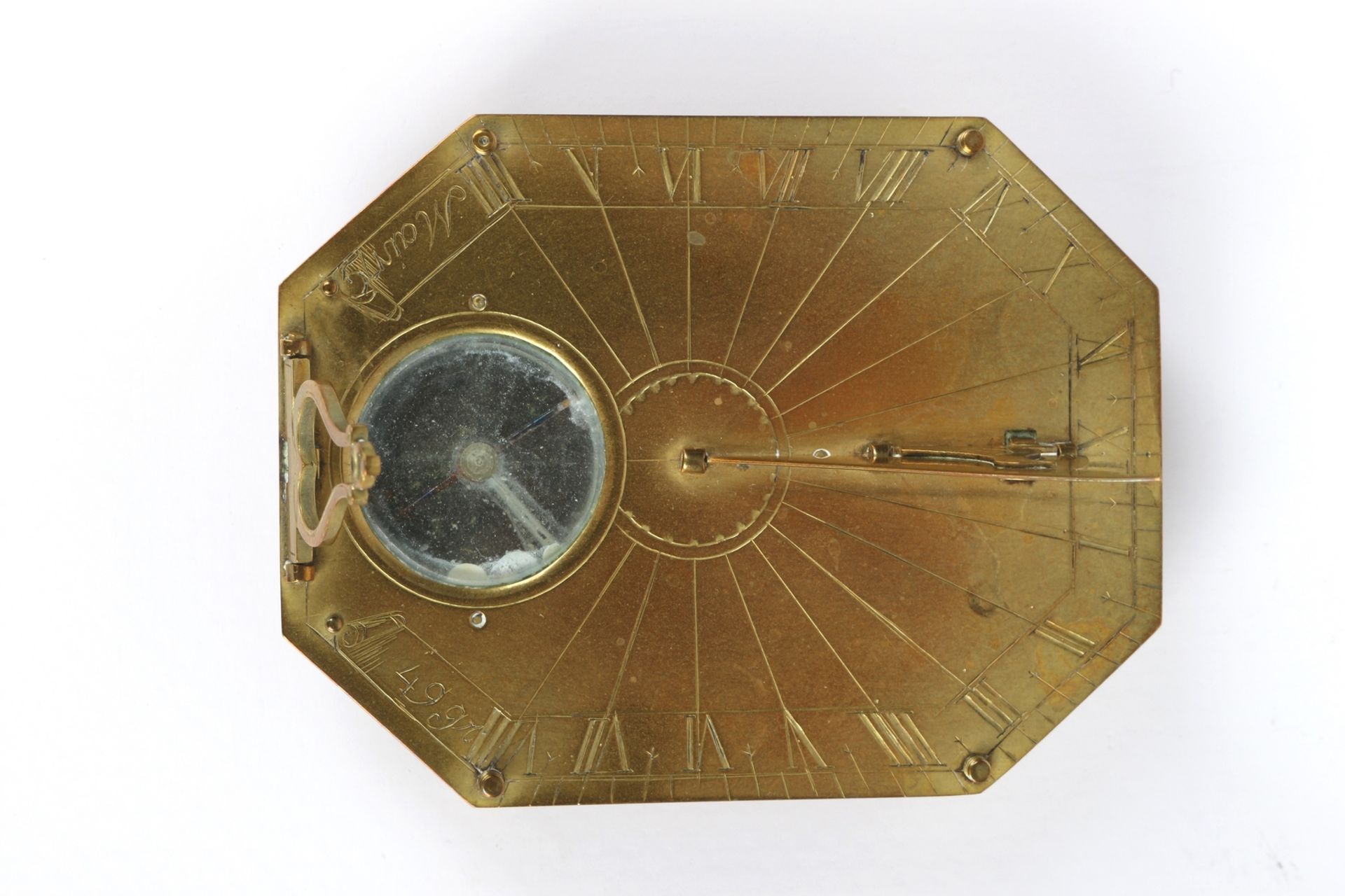 Horizontale Sonnenuhr 19. Jahrhundert, sundial 19th century, - Image 3 of 5