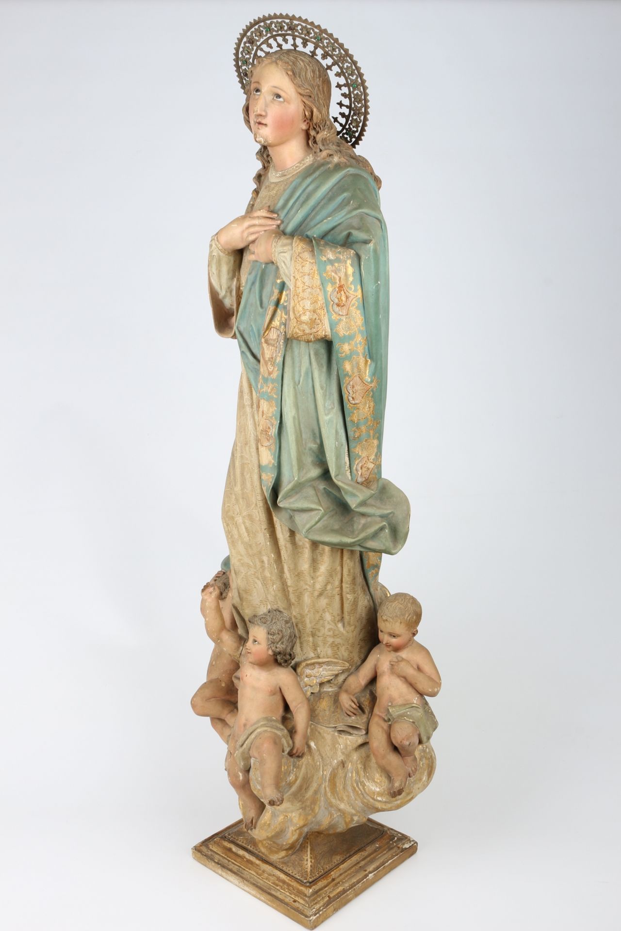 Heiligenfigur 19. Jahrhundert, Jesus Christus, Holy Jesus Christ figure, - Bild 3 aus 6